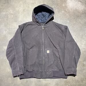 Vintage Y2k Carhartt Brown Hooded Workwear Jacket